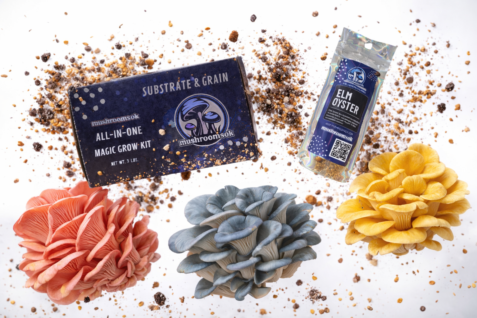 Mushrooms Ok Grow Bag Splash Shot Gourmet