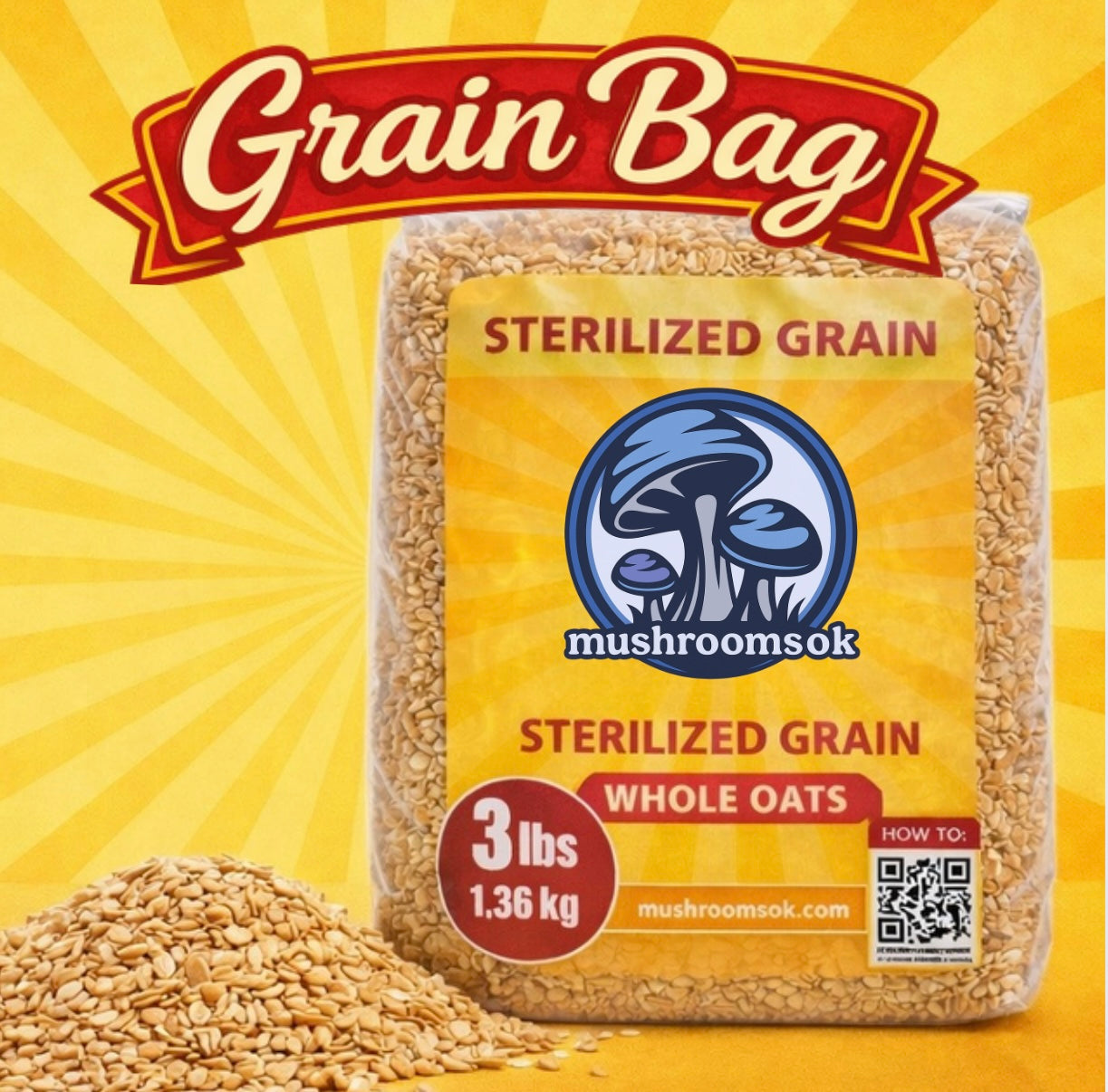 Mushrooms Ok Sterilized Grain Bag 2